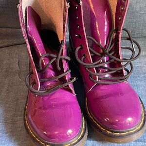 Dr. Martens Purple Patent Combat Boots